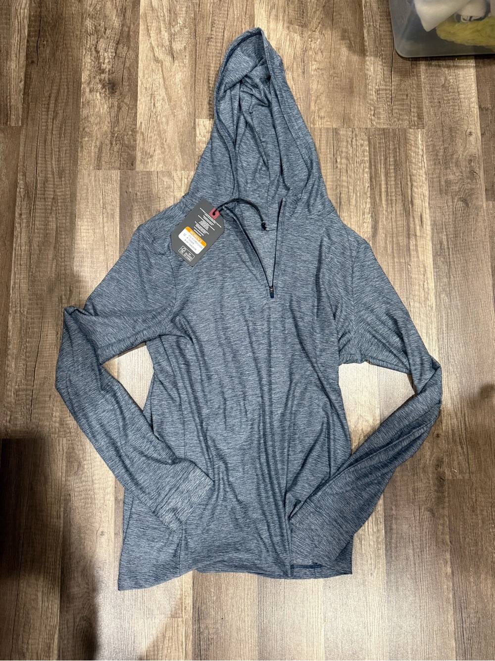 Antigua Women Navy Heather quarter-zip Daybreak hoodie
